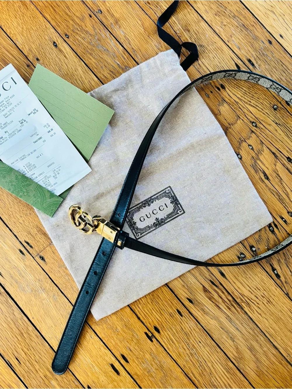 Authentic Thin Reversible Marmont Gucci Belt